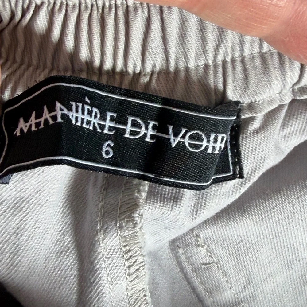 Maniere De‎ Voir Grey Reflective Piping Cargo Joggers Bungee Detail Size 6